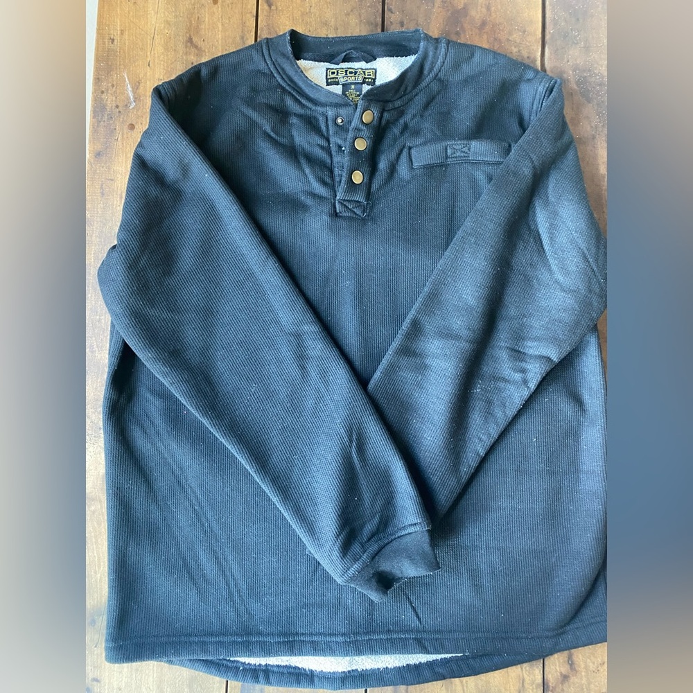 Black Henley Sweatshirt